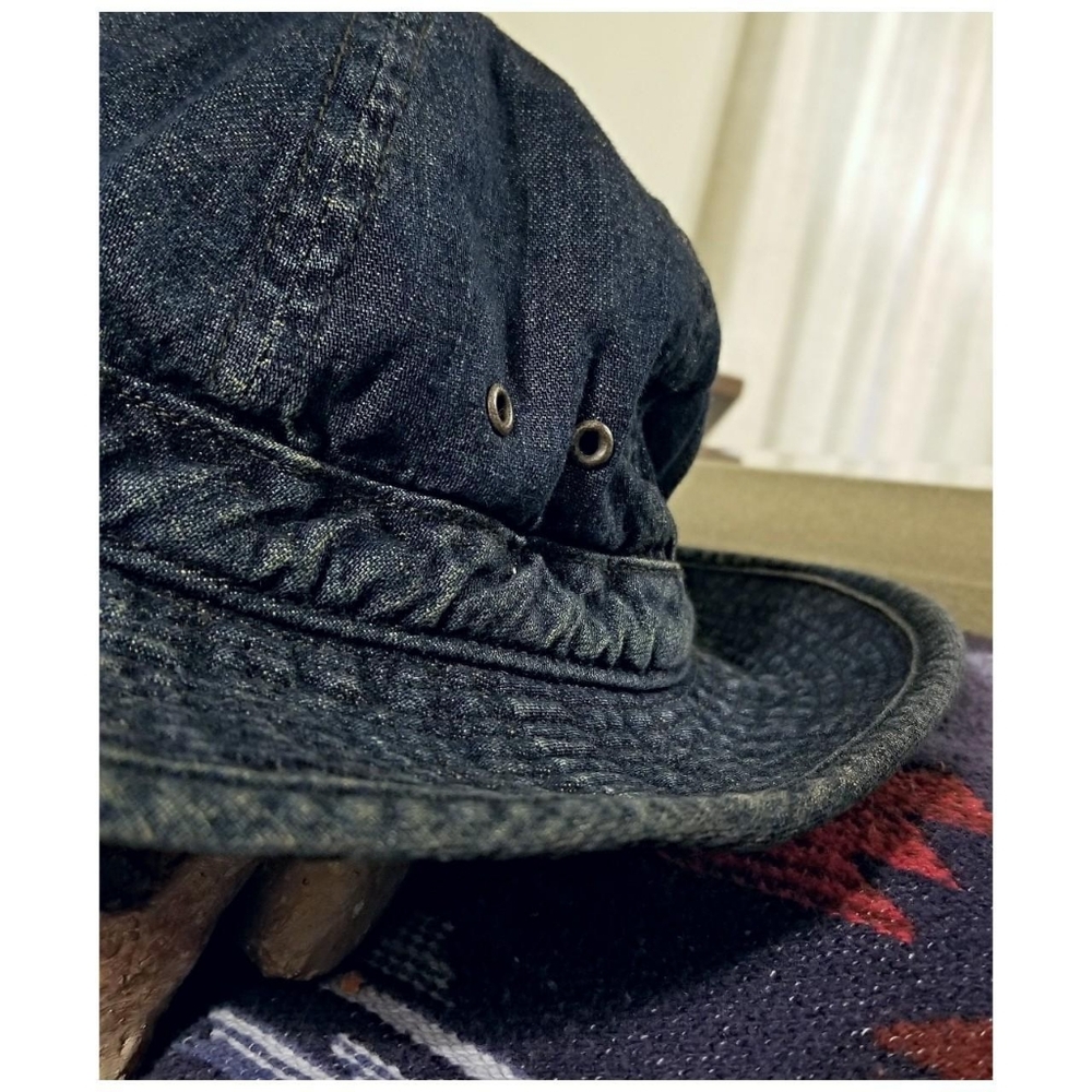 DOUBLE RL RALPH LAUREN RRL SELVEDGE DENIM BUCKET HAT- SIZE MEDIUM (59CM) - Picture 4 of 7